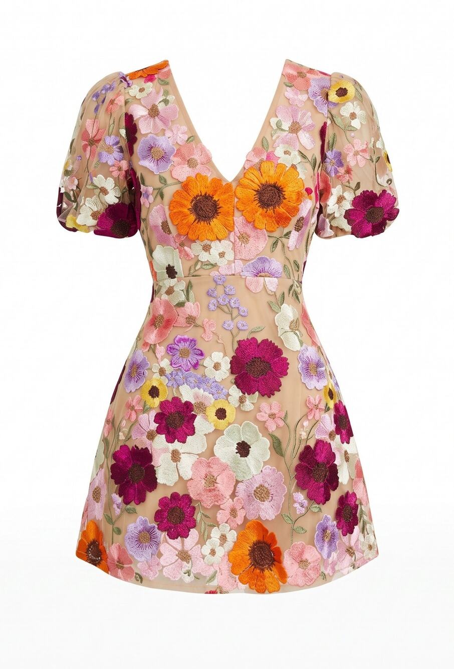 Elliatt Rosalind 3D Floral Applique Embroidered Mini Dress NWT XL